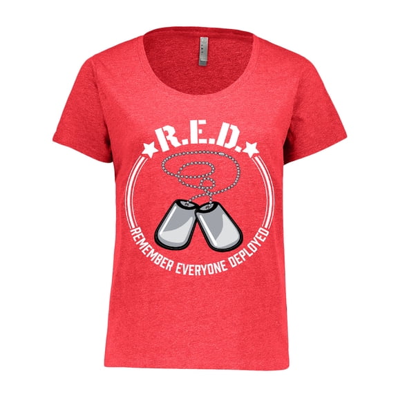 Inktastic R.e.d. Remember Everyone Deployed with Dog Tags Women's Plus Size T-Shirt