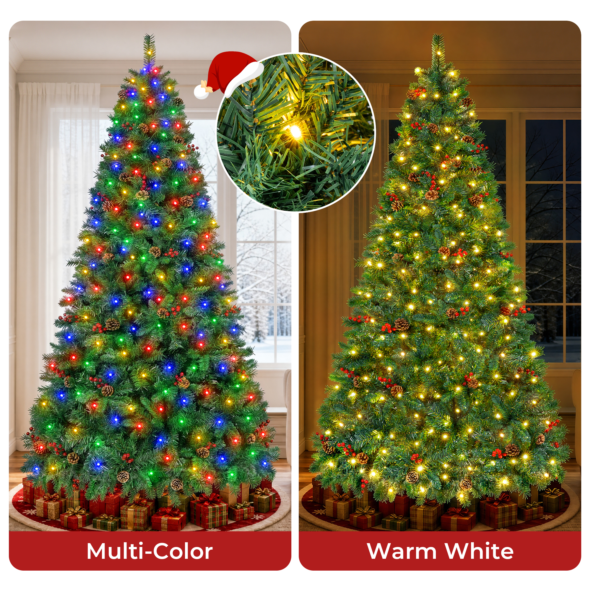 Firstness 5ft Pre-Lit Artificial Christmas Tree with Pine Cones photo 2