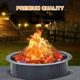 thumbnail image 5 of Outdoor Fire Pit Ring, 2.5mm Thickness Steel Round Wood Burning Firepit for Outside, DIY Fire Ring Liner Insert for Above or In-Ground Backyard Bonfire,Camping, BBQ, 5 of 10
