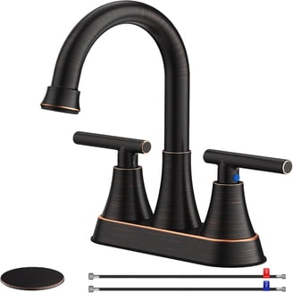 Hurran 8 Inch Widespread Bathroom Faucet With Pop-Up Drain - Brushed Nickel, SUS304 Stainless Steel
