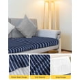 thumbnail image 4 of Navy Blue Striped Couch Cushion Covers Stretch, Washable Sofa Seat Covers Individual Seat Cushion Sofa Slipcovers Navy Blue White Farmhouse Stripes Couch Cover Furniture Protector S-3PCS, 4 of 7