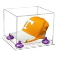 thumbnail image 1 of Clear Acrylic Baseball Hat or Cap Display Case with Purple Risers and Clear Base (A006-PR), 1 of 2