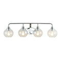 thumbnail image 2 of JONATHAN Y Sandrine 36" 4-Light Iron/Seeded Glass Cottage Rustic LED Vanity Light, Chrome, 2 of 6