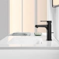 thumbnail image 3 of Grifo mezclador para lavabo con cubo de basura emergente, grifo de baño con palanca de drenaje, grifo normal negro, 3 of 5