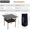 thumbnail image 4 of ABSCONDO Folding Camping Table Outdoor Folding Table Portable Aluminum Roll-up Table with Mesh Basket & Carrying Bag for Camping Backpacking Picnic BBQ Party, 4 of 5