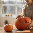 thumbnail image 3 of 4 Pcs Halloween Pumpkin Carving Kit,Orange Color Stainless Steel Pumpkin Carving Tools Pumpkin Carving Knife, 3 of 4