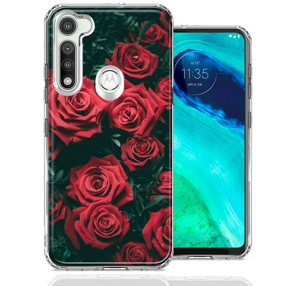 MUNDAZE For Motorola Moto G Fast Red Roses Design Double Layer Phone Case Cover