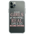 thumbnail image 1 of DistinctInk Clear Shockproof Hybrid Case for iPhone 12 / 12 PRO (6.1" Screen) - TPU Bumper Acrylic Back Tempered Glass Screen Protector - Real Girls Go Scuba Diving, 1 of 2