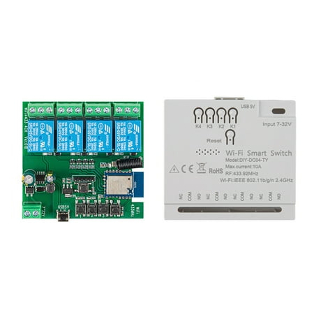 

Aibecy Wifi RF Home Electrical Appliance 5V 12 V Breaker On-Off Controller Module Pointing Self-locking Cellphone APP Remotely Control Compatible with Voice Control