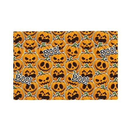 

Placemats Set of 4 cartoon pumpkins halloween Heat Resistant Non - Slip Place mats Waterproof table mat for Kitchen Dining-4片装