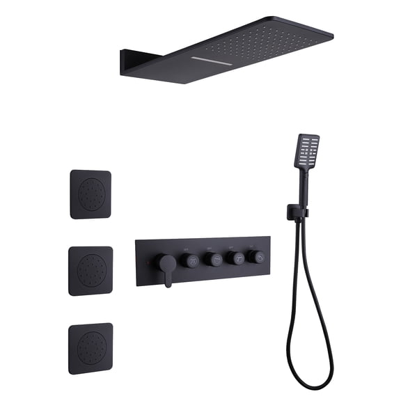 Four Functions Complete Shower Faucet Set, Shower Set with Rough-in Valve