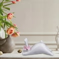 thumbnail image 5 of Ceramic Bunny Rabbits Figurine Decor, Porcelain Modern Art Home Decoration, Weddings Crafts Gifts, Easter Gifts, Farmhouse Decorative Rabbit for Tabletop Mantel, Spring Garden Yard Decor, 5 of 6