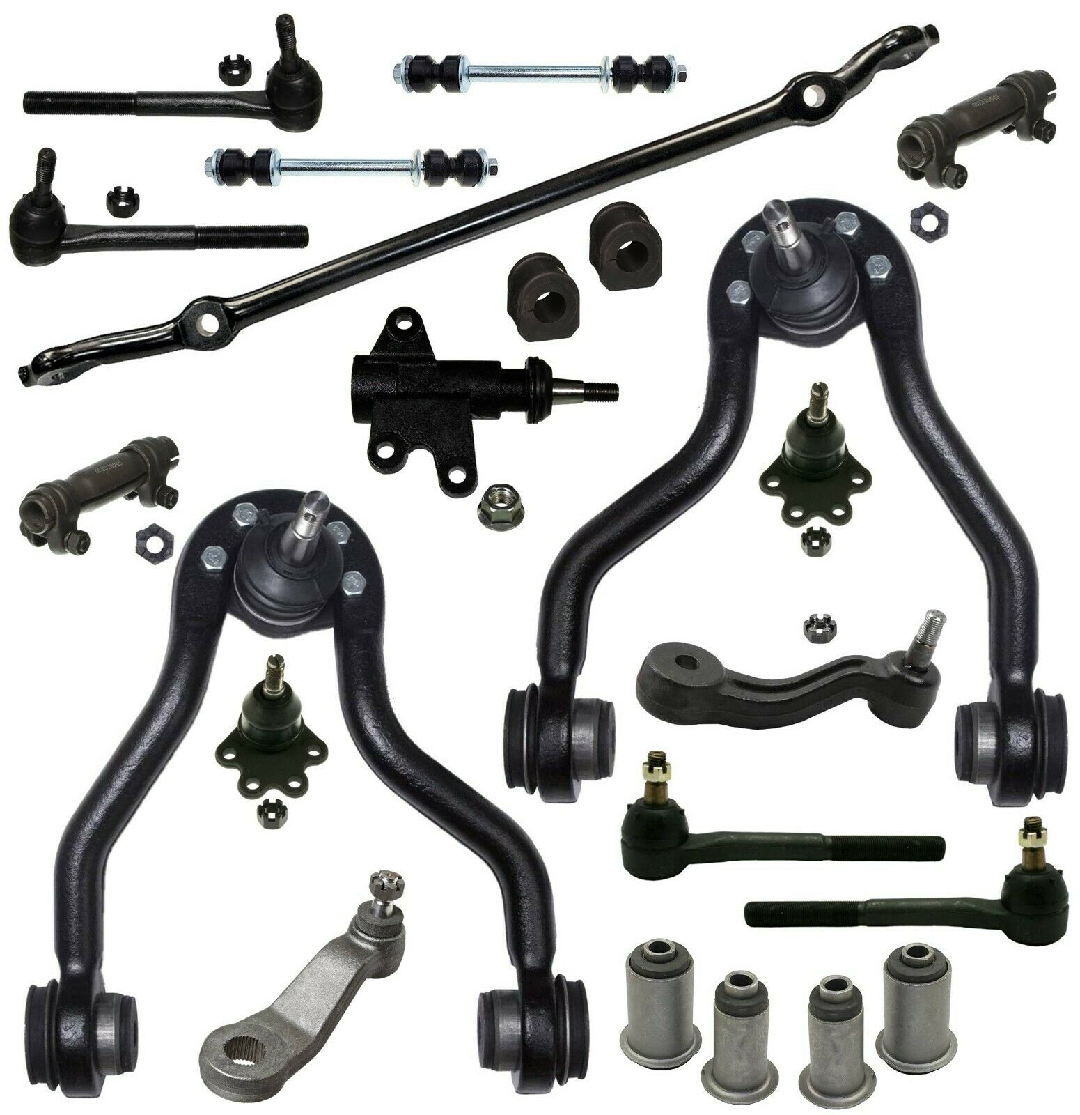 22 Pc New Suspension Kit Tie Rod Ends Adjusting Sleeves Control Arms