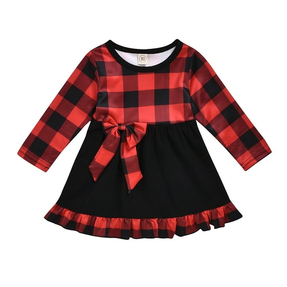 HIPYLO Girls Christmas Dress Size 5 Red Dress Christmas Long Sleeve Short Dress Girls 3t Clothes 4 Year Old Girl Clothes New Years Baby Girl Outfit Baby Coming Home Outfit Clothes for 1 Year 2nd