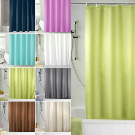 8 Colours Waterproof Waterline Bathroom Plain Shower Curtain or Liner Includes Matching Rings Extra Long Wide 180 x 180cm (71