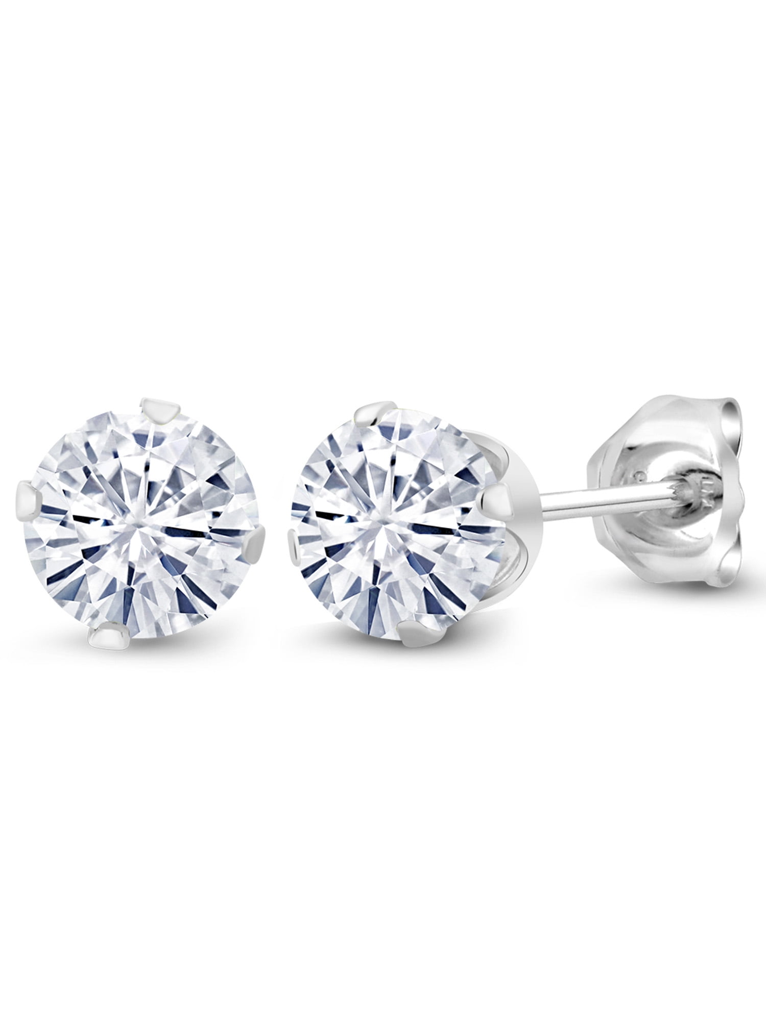 1.80 CT Off White Real Moissanite Solitaire Stud Earrings 925 Sterling Silver
