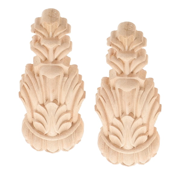 OULII 2Pcs Decorative Carving Wood Corbels Roman Style Home Decor Wooden Corbel Light Brown