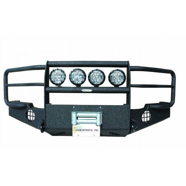 Go Industries Bumper 58647W Pro-Series; One Piece Design; Direct Fit; Mounting Hardware Included; With Grille Guard; With Internal Winch Mount; With D-Ring Mounts; With 6 Inch Fog Light Cutouts