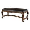 thumbnail image 1 of Coaster Traditional Faux Leather Upholstered Bench with Wood Trim Base in Black, 1 of 3