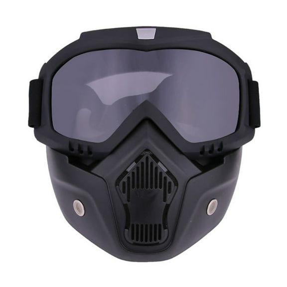 Winter Warm Motorcycle Riding Goggles Riding Mask Anti-fog Anti-UV Windproof Face Mask Snowmobile Goggles Riding Accessories (Gray Lens)