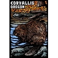 thumbnail image 1 of Corvallis, Oregon, Beaver, Scratchboard (36x54 Giclee Gallery Art Print, Vivid Textured Wall Decor), 1 of 3