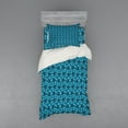 thumbnail image 2 of Ambesonne Flower Bedding Set 4 Pcs, Abstract Summer Design, Queen, Petrol Blue and Aqua, 2 of 3