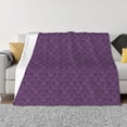 thumbnail image 1 of Fotbe Retro Florals Purple Manta de Franela con Estampado, Manta Ultrasuave para Cama, Sofá, Auto, Hipoalergénica y Antibolitas-40"x30", 1 of 6