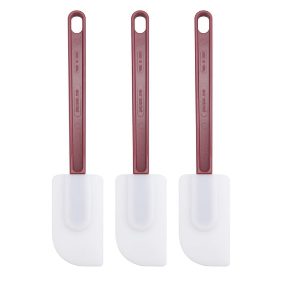 Silicone Spatula,Commercial Spatula,Heat Silicone Spatula, Dishwasher-Safe, for Mixing, Frying,3 x Silicone Spatula,red white