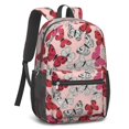 thumbnail image 2 of Butterfly and Red White Pattern 17" School Backpacks for Teens,Waterproof Oxford Fabric,S-Shape Padded Straps for School,Travel,Hiking,Camping, 2 of 6
