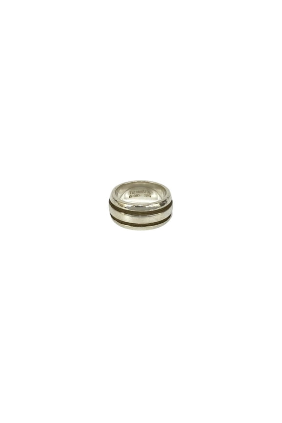 Pre-Owned TIFFANY&Co. Tiffany Group Double Line Ring, Sterling Silver 925, Size 10, Silver,...