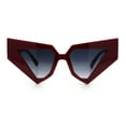 thumbnail image 3 of Womens Geometric Bold Chunky Triangular Cat Eye Plastic Fashion Sunglasses Red - Smoke, 3 of 8