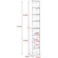 thumbnail image 2 of 8-Tier Media Tower Rack, CD DVD Slim Storage Cabinet with Adjustable Shelves, Tall Narrow Bookcase Display Bookshelf for Home Office, Multi-Functional Double-Decker Bookcase, Pink, 2 of 7