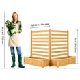 thumbnail image 6 of VEVOR Wood Privacy Fence, 36 x 45 inch Air Conditioner Fence, 2 Slatted Panel Solid Outdoor Wood Privacy Screen with 2 Planters, Metal Stakes, Trash Can Hider Fences Suitable for Garden, Pool,Brown, 6 of 9