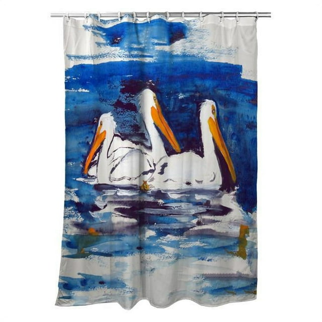 Betsy Drake SH489 Rideau de Douche 70 x 72 Po Trois Pelicans