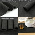 thumbnail image 5 of Placemats Set of 4, Yamaziot Double Layer Cloth Fabric Heat Resistant Place Mat, Washable Reversible Rectangle Dining Table Mats, Linen Style Black, 12"x18", 5 of 9