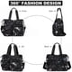 thumbnail image 2 of Bolsa de tela YouUo Floral Black de nailon impermeable para mujer, 2 of 6