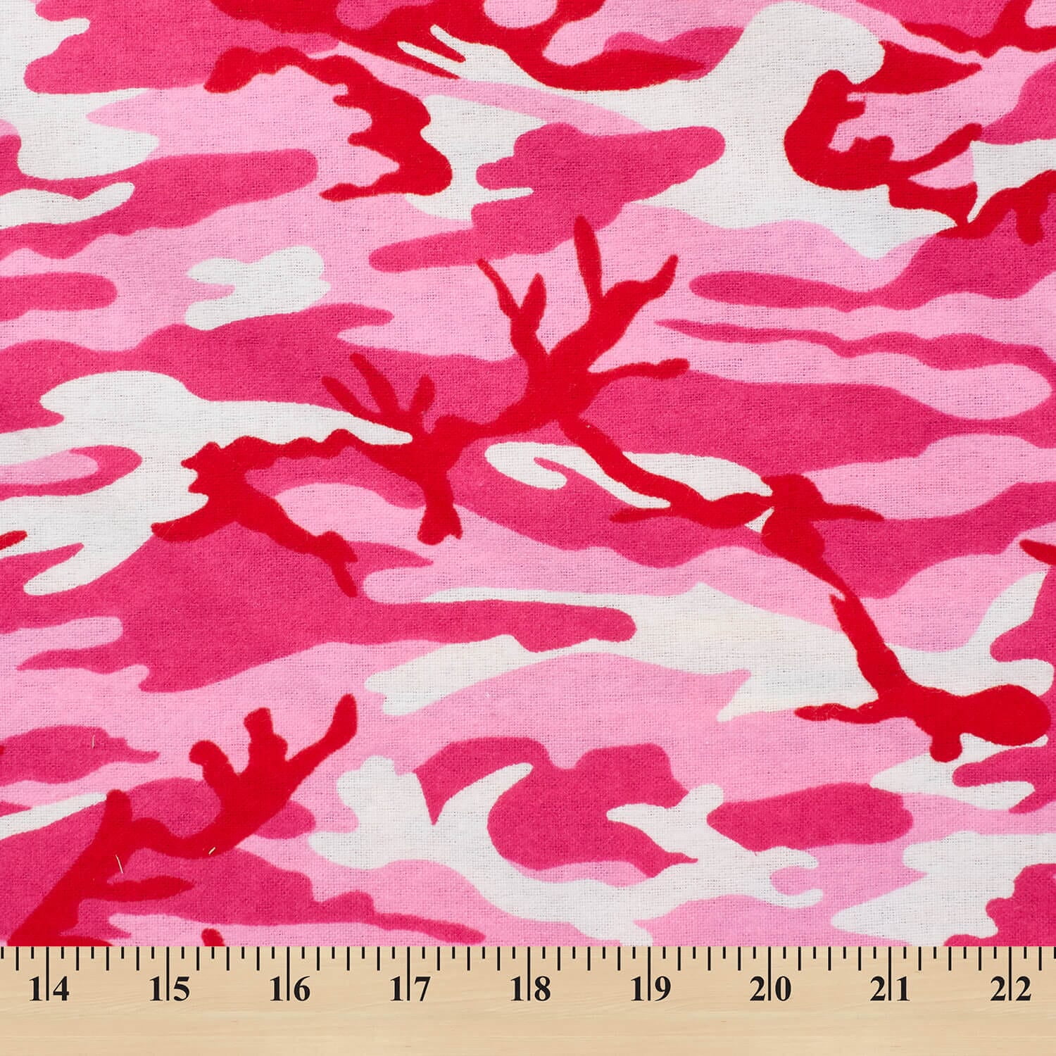 Cotton Flannel Fabric Camouflage Printed Hypoallergenic Lightweight Brushed By The Yard For Sewing Apparel, Accessories, & Décor - Pink (5 Yards)