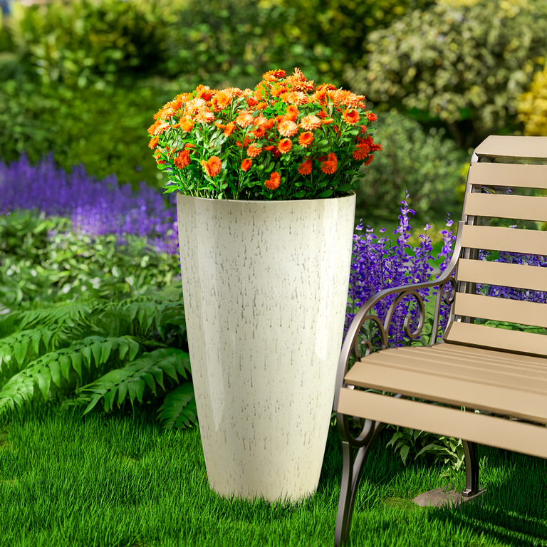 SXUEG 21 Inch Tall Planter, 2-Pack Beige photo 7