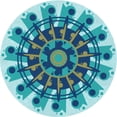 thumbnail image 1 of Ahgly Company Indoor Square Patterned Glacial Blue Ice Blue Area Rugs, 3' Square, 1 of 6