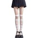 thumbnail image 1 of Japanese Women Lolita Glass Fiber Thigh High Stockings Sweet Lace Heart Jacquard Kawaii Bowknot Princess Sheer Mesh Over Knee Long Socks, 1 of 5