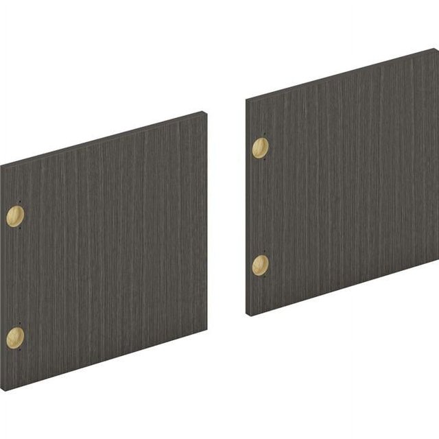 HON HONLDR66LMLS1 Portes Stratifiées Mod 66 Po. , Teck Ardoise - Ensemble de 2