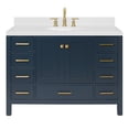 thumbnail image 2 of Ariel Cambridge 48 Inch Single Oval Sink Bathroom Vanity With Carrara White Quartz Countertop 1.5 Edge In Midnight Blue, 2 of 10