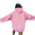 thumbnail image 2 of SwiftWear Funny Puppy Print Women's Hoodie Long Sleeve Casual Pullover with Dandelion Design, Soft Oversize Loungewear for Pet Lovers Pink, 2 of 5