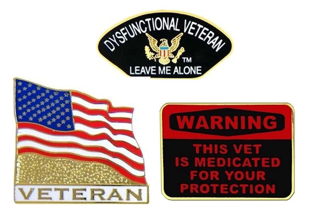 U.S. Military Veteran Pins Novelty Hat Pin 3 PACK