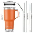 thumbnail image 2 of AQUAPHILE 30oz Stainless Steel Insulated Coffee Mug with Handle, Double Walled Vacuum Travel Cup with Lid & Straw, Reusable Thermal Coffee Cup, Portable Coffee Tumbler,Orange, 2 of 6