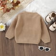 thumbnail image 4 of AOMPMSDX Autumn And Winter Baby Hand Embroidered Knitted Crew Neck Long Sleeve Top Cute Sweater For Baby Girls Khaki 18 Months-24 Months, 4 of 4