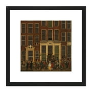 Ouwater Bookshop Lottery Agency Jan De Groot 8X8 Inch Square Wooden Framed Wall Art Print Picture with Mount