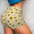 thumbnail image 3 of KLL Sunflowers Bee Pattern Workout Shorts for Women Scrunch Short Gym Yoga Running Sport Active Exercise Fitness Shorts, 3 of 8