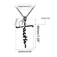 thumbnail image 7 of Black Stainless Initial Faith Cross Necklace with Heart Mustard Seed Christian Jewelry Inspirational Gifts Y1378 (Black), 7 of 7