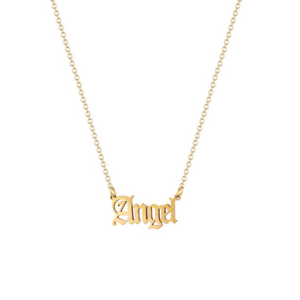 Qarigey Mujer Letras Collar Cadenas Colgante Moda Collares Cuello Decoración Decoraciones Damas Joyería para Fiesta Joyas Ropa, zapatos y accesorios Miscelánea Oro 18K Qarigey AP015283-02